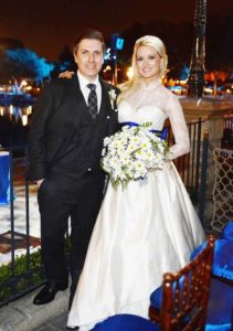 Holly Madison and her husband Pasquale Rotella during the couple wedding day on 2013.