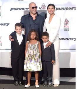 Husband and wife, Vin Diesel and Paloma with their children 