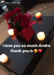 Iskra Lawrence boyfriend: Iskra Lawrence's boyfriend, Andre Wisdom surprised her with red roses on Valentine's day