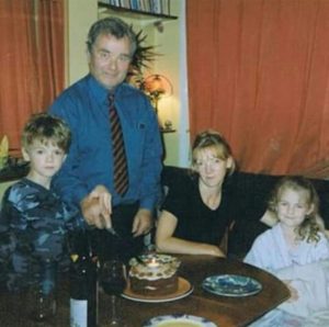 Thomas Sangster and his family 
