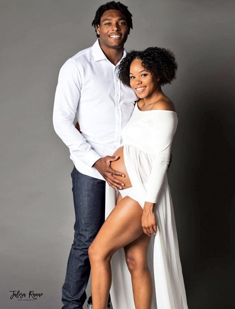 Jalen Ramsey with his pregnant girlfriend Breanna Tate