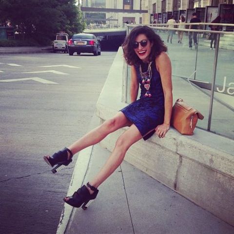Elena Moussa Laughing By the Sidewalks