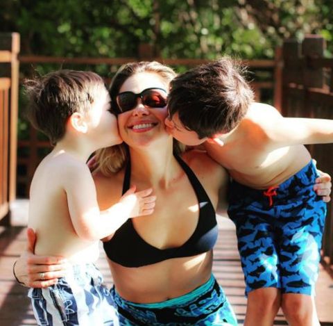 Pascale Hutton with her two sons