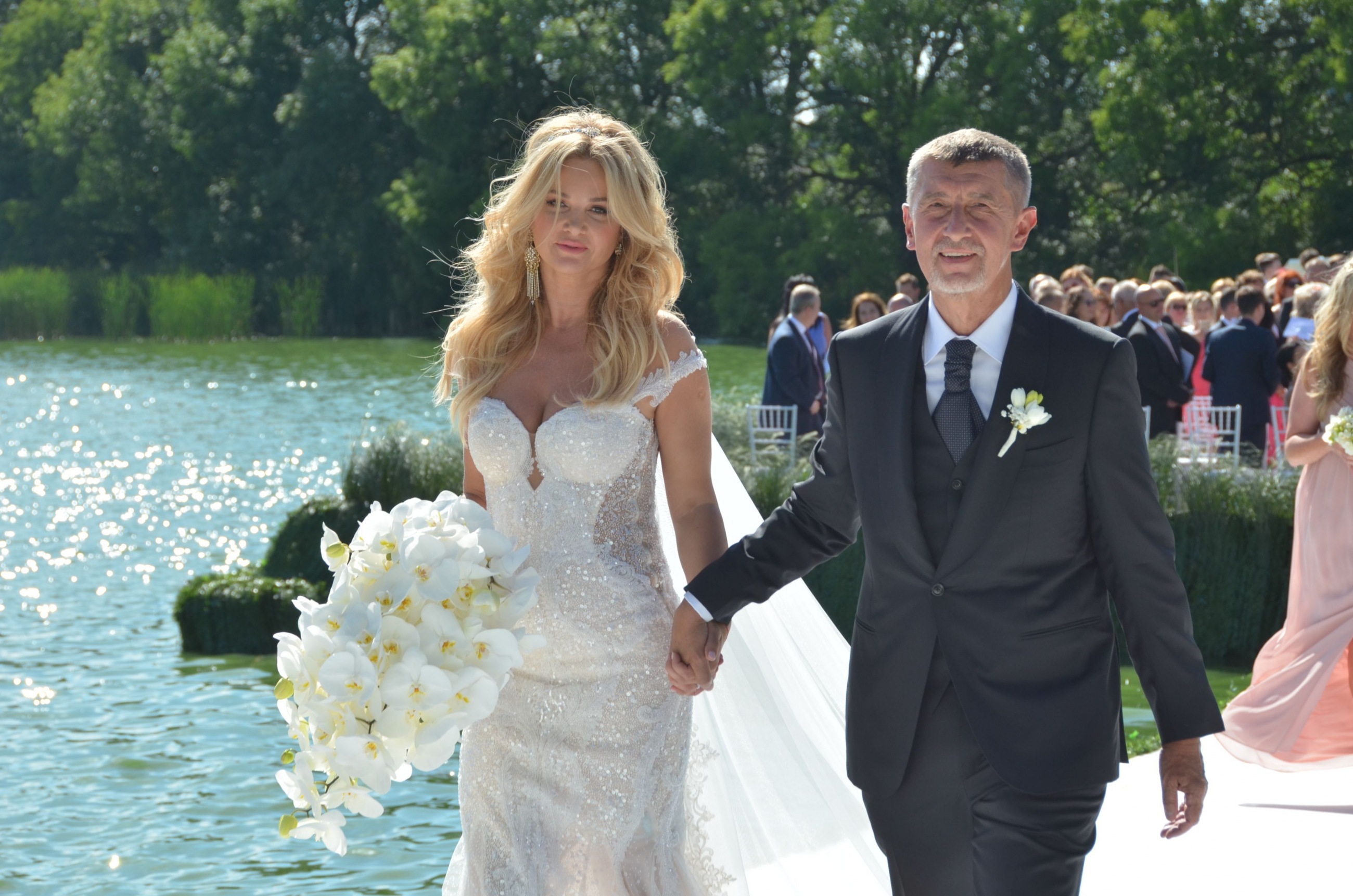 Monika Babisova with her spouse Andrej Babis on their wedding