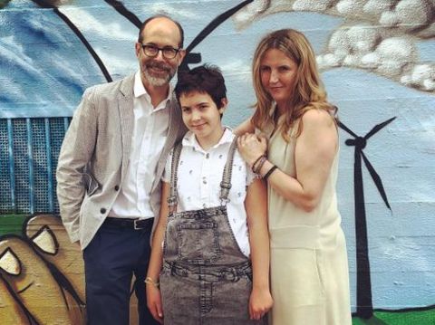 Brian Huskey and his partner and daugther