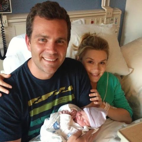dairek-morgan, emily rose with new born baby