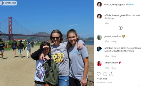 Laneya Grace went for the vacation with her sister and mother