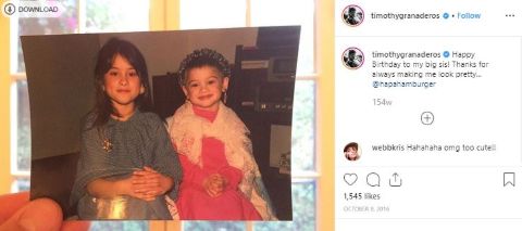 Timothy Granaderos share the picture of his family in his social media account
