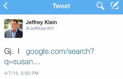 Jeffrey Klein's tweet 'Susan Del Percio hot'