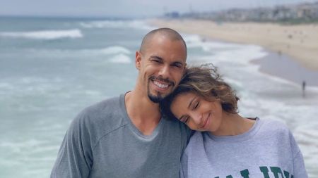 The American actress with her boyfriend, Bryton James