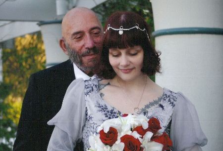Susan L. Oberg with her late Husband Sid Haig on their wedding day

